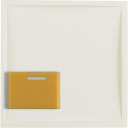 12528982 Centre plate with yellow button white glossy