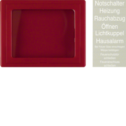 12970000 Zentralstück mit Glasscheibe Wippe,  Berker Arsys,  rot glänzend