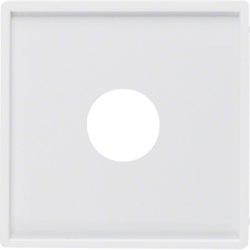 12986089 Centre plate with plug-in opening for nurse call systems polar white velvety