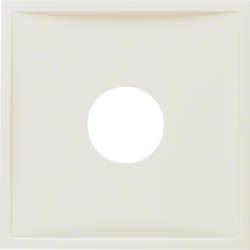 12988982 Centre plate with plug-in opening for nurse call systems white glossy