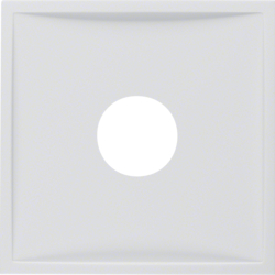 12988989 Centre plate with plug-in opening for nurse call systems polar white glossy