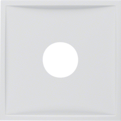 12988989 Centre plate with plug-in opening for nurse call systems polar white glossy
