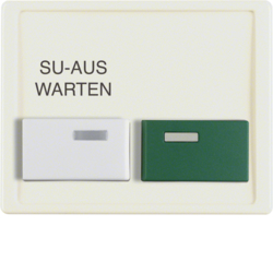 12990002 Centre plate with white + green button Berker Arsys,  white glossy