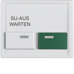12990069 Centre plate with white + green button Berker Arsys,  polar white glossy