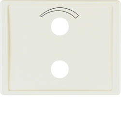 13000002 Centre plate with imprinted symbol curve for small sound system Berker Arsys,  white glossy