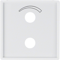 13006089 Centre plate with imprinted symbol curve for small sound system Berker Q.1/Q.3/Q.7/Q.9, polar white velvety