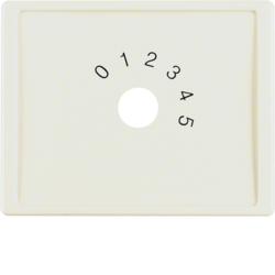 13010002 Centre plate with imprint "0 - 1 - 2 - 3 - 4 - 5" for small sound system Berker Arsys,  white glossy