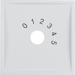 13018989 Centre plate with imprint "0 - 1 - 2 - 3 - 4 - 5" for small sound system polar white glossy