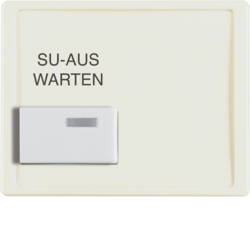 13080002 Centre plate with white button and imprint Berker Arsys,  white glossy