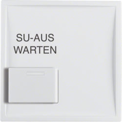 13089909 Centre plate with white button and imprint polar white matt