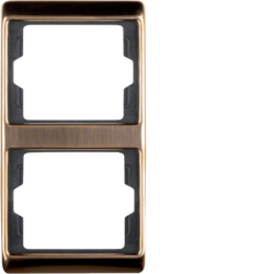 13230007 Frame 2gang vertical Berker Arsys Kupfer Med,  copper,  natural metal