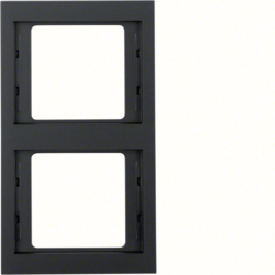 13237006 Frame 2gang vertical Berker K.1, anthracite matt,  lacquered