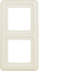 1329 Frame 2gang with sealing,  Splash-protected flush-mounted IP44, white glossy