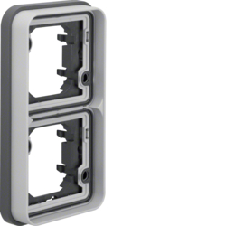 13293515 Frame 2gang vertical for flush-mounted installation with sealing,  Berker W.1, light grey matt