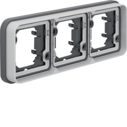 13303505 Frame 3gang horizontal for flush-mounted installation with sealing,  Berker W.1, light grey matt