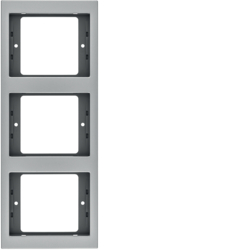 13337003 Frame 3gang vertical Berker K.5, Aluminium,  aluminium anodised