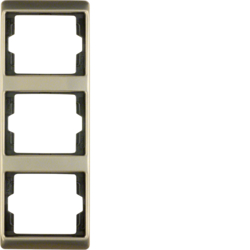 13340001 Frame 3gang vertical Berker Arsys,  light bronze matt,  aluminium lacquered