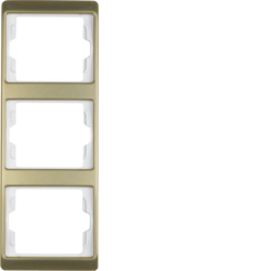 13340002 Frame 3gang vertical Berker Arsys,  gold matt,  aluminium anodised