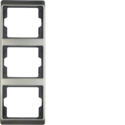 13340004 Frame 3gang vertical Berker Arsys,  stainless steel,  metal matt finish