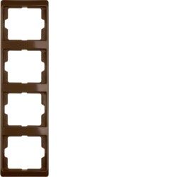 13430001 Frame 4gang vertical Berker Arsys,  brown glossy