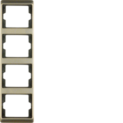 13440001 Frame 4gang vertical Berker Arsys,  light bronze matt,  aluminium lacquered