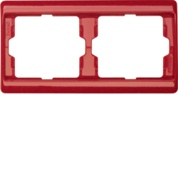 13630062 Frame 2gang horizontal Berker Arsys,  red glossy