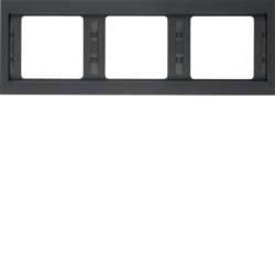 13737006 Frame 3gang horizontal Berker K.1, anthracite matt,  lacquered