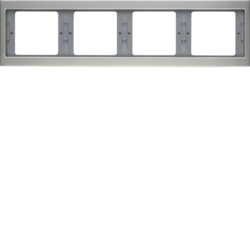 13837004 Frame 4gang horizontal Berker K.5, stainless steel,  metal matt finish