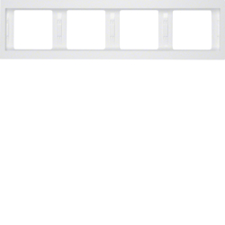 13837009 Frame 4gang horizontal Berker K.1, polar white glossy