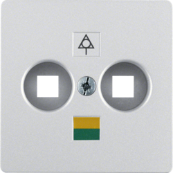 14031404 Central plate for socket outlet for floating output Central plate system,  aluminium,  matt,  lacquered