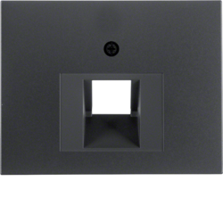 14077006 Centre plate for FCC socket outlet Berker K.1, anthracite matt,  lacquered