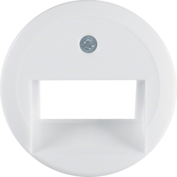 1409 Centre plate for FCC socket outlet 2gang Serie 1930/Glas,  polar white glossy