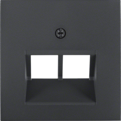 14091606 Centre plate for FCC socket outlet 2gang Berker S.1/B.3/B.7, anthracite,  matt