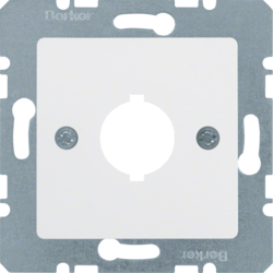 143109 Central plate with installation opening Ø 18.8 mm Central plate system,  polar white glossy