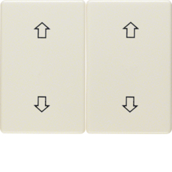 14350302 Rocker 2gang with imprinted arrows symbol Berker Arsys,  white glossy