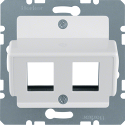 146309 Central plate 2gang for AMP jacks Central plate system,  polar white,  glossy