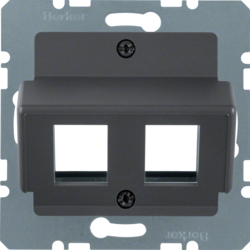 14631606 Central plate 2gang for AMP jacks Central plate system,  anthracite,  matt