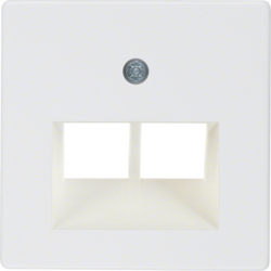 146909 Central plate for FCC socket outlet 2gang Central plate system,  polar white glossy