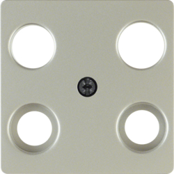 148304 Central plate for aerial socket 4hole (Hirschmann) Central plate system,  stainless steel matt,  lacquered