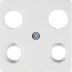 148309 Central plate for aerial socket 4hole (Hirschmann) Central plate system,  polar white glossy