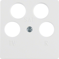 148409 Central plate for aerial socket 4hole (Ankaro) Central plate system,  polar white glossy