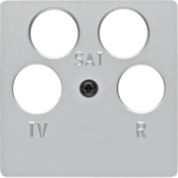 14847003 Central plate for aerial socket 4hole (Ankaro) Central plate system,  aluminium,  matt,  lacquered