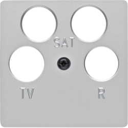 14847003 Central plate for aerial socket 4hole (Ankaro) Central plate system,  aluminium,  matt,  lacquered