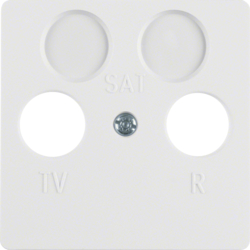 148609 Central plate for aerial socket 2hole Splash-protected flush-mounted IP44, polar white