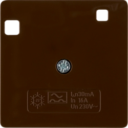 149601 50 x 50 mm centre plate for RCD protection switch System 50 x 50 mm,  brown glossy
