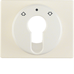 15040012 Centre plate for key push-button for blinds/key switch Berker Arsys,  white glossy