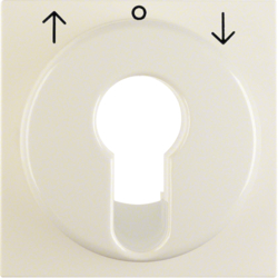 15068982 Centre plate for key push-button for blinds/key switch Berker S.1/B.3/B.7, white glossy