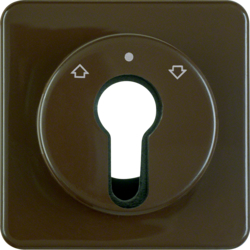 151811 Centre plate for key push-button for blinds/key switch Splash-protected flush-mounted IP44, brown glossy