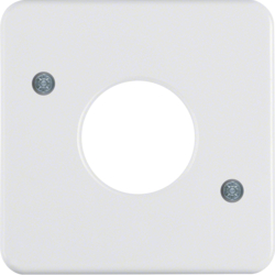 153009 Centre plate for push-button/pilot lamp E10 Splash-protected flush-mounted IP44, polar white glossy