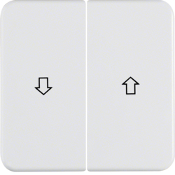 155229 Rocker 2gang with imprinted arrow symbol Splash-protected flush-mounted IP44, polar white glossy